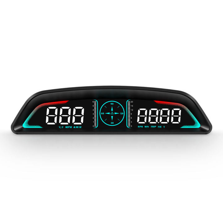 B Obd Hud Obd Head Up Display Smart Gauge Speedometer Rpm Temperature