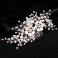 Luxury Crystal Pearl Flower Hair Comb Headband Tiara For Women Bride