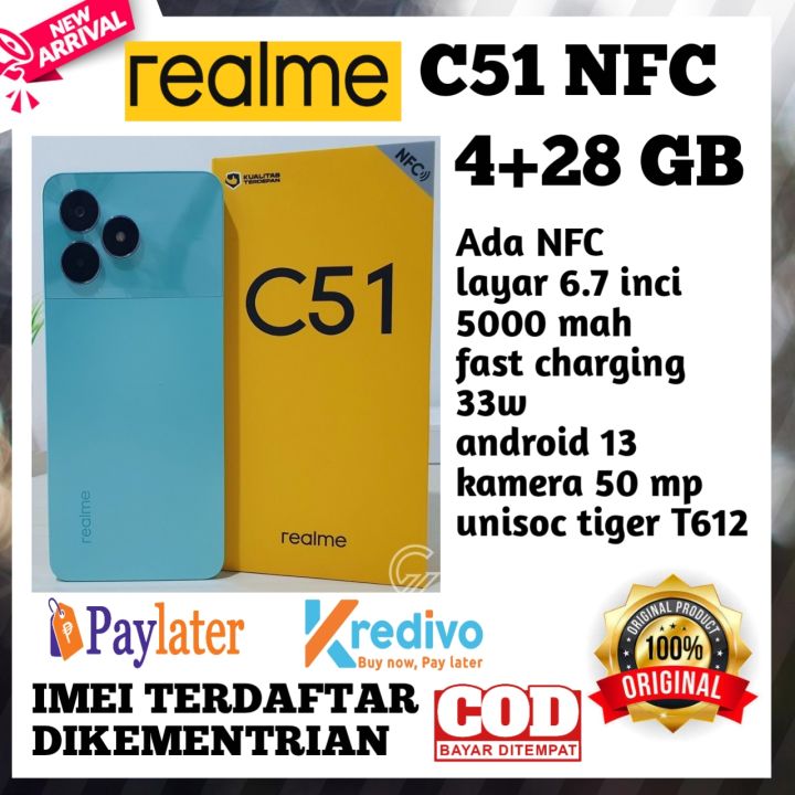 Realme C51 NFC Ram 4 128 GB Kamera 50 MP Garansi 1 Tahun Resmi Imei