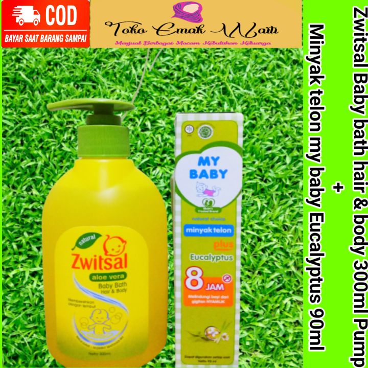 Zwitsal Baby Bath Aloe Vera 2in1 Hair Body 300ml Pump Minyak Telon My