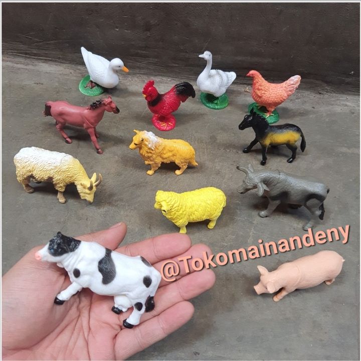 Mainan Koleksi Miniatur Hewan Ternak Ukuran Besar Isi 12 Pcs Lazada