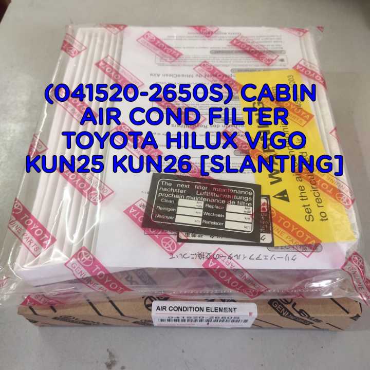 S Cabin Air Cond Filter Toyota Hilux Vigo Kun Kun