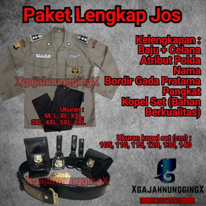 Paket Lengkap JOS Pdl Satpam Coklat Terbaru Seragam PDL Security