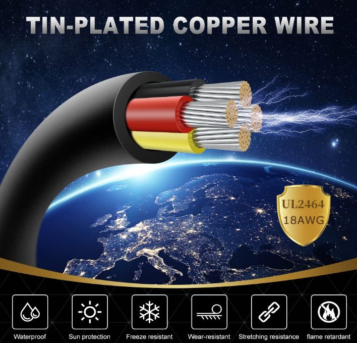 UL2464 5M Black 18AWG 2 3 4 5 6 8 10Core Royal Cord Speaker Wire Tinned