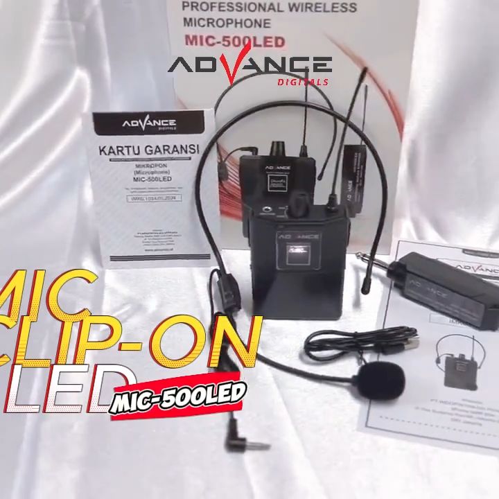 Advance Mic Led Mic Bando Wireless Mic Clip On Microphone