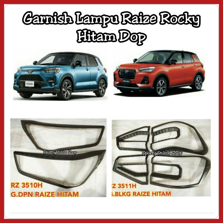 Garnish Lampu Raize Rocky Depan Belakang Warna Hitam Dop Lazada Indonesia