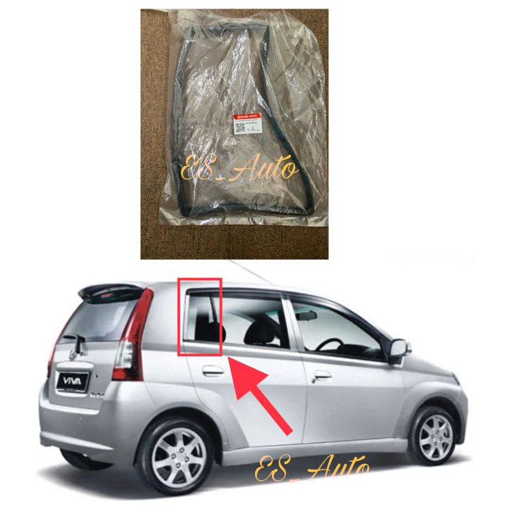 ORIGINAL PERODUA VIVA REAR QUATER GLASS RUBBER BELAKANG SEGI TIGA