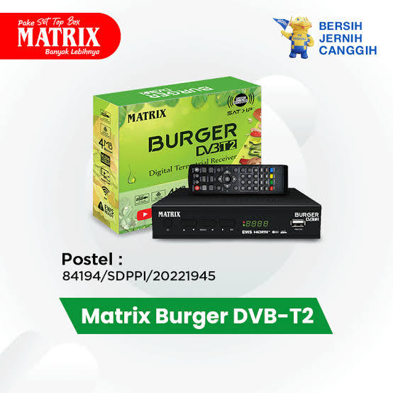 Stb Tv Digital Set Top Box Dvb T Matrix Burger Hijau Lazada Indonesia