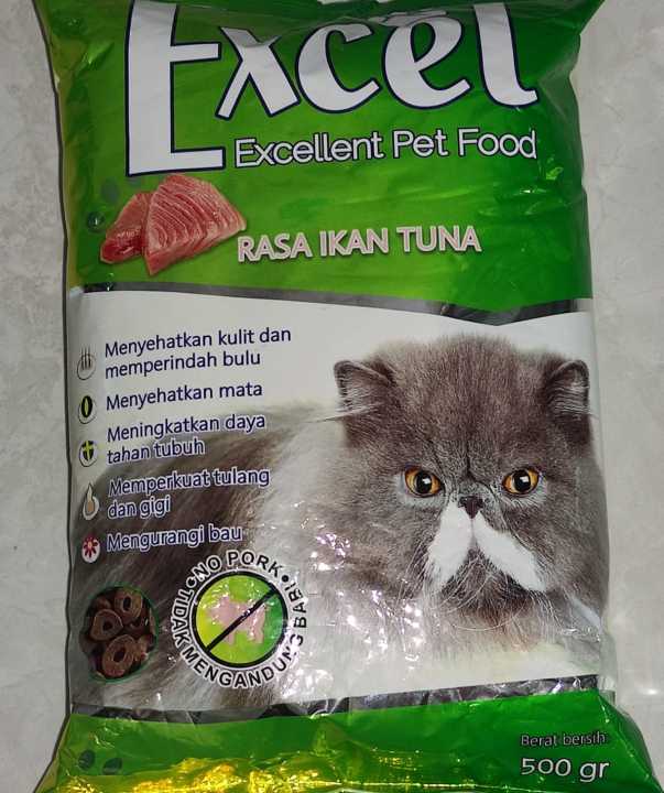 EXCEL HIJAU BENTUK DONAT 500gr Rasa TUNA Makanan Kucing Lazada