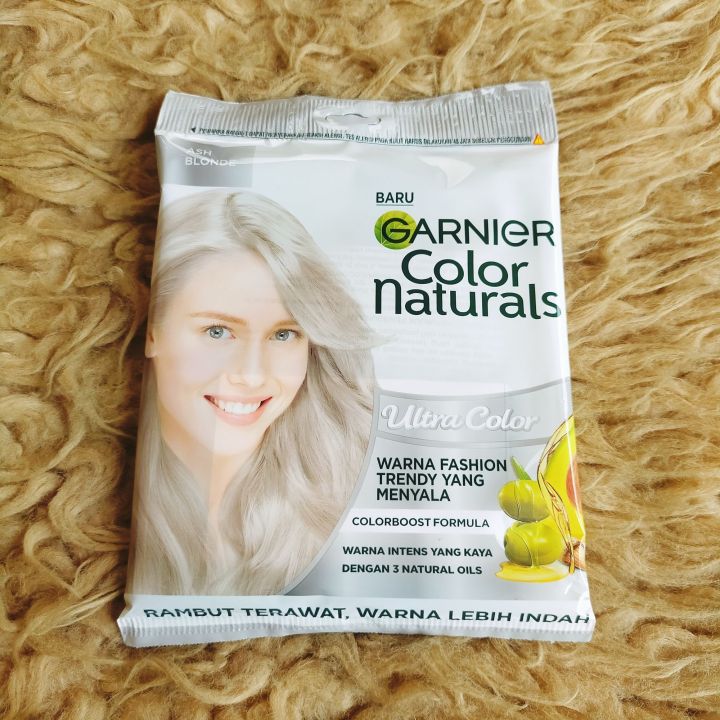 Garnier Colors Natural Ash Blonde Garnier Ultra Color Abu Cat Rambut