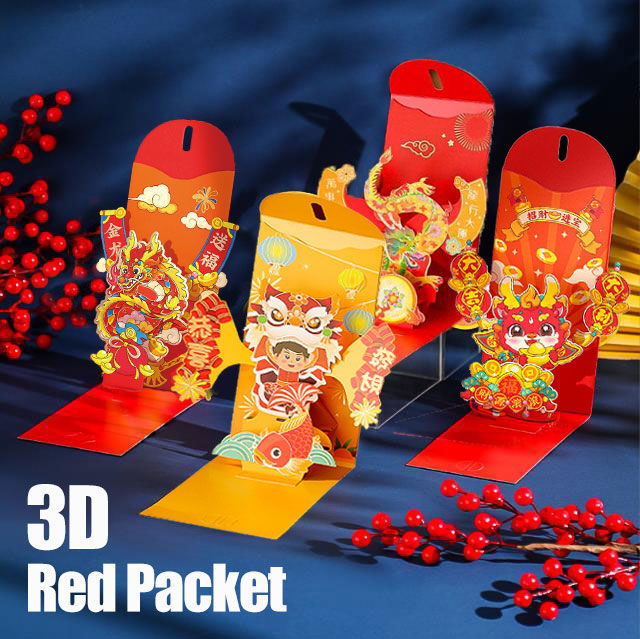 Creative Foldable Cartoon Red Packet D Dragon Red Envelope Chinese New