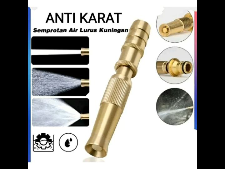 SEMPROTAN AIR LURUS KUNINGAN NOZEL SPRAYER CUCI MOTOR MOBIL SELANG 1