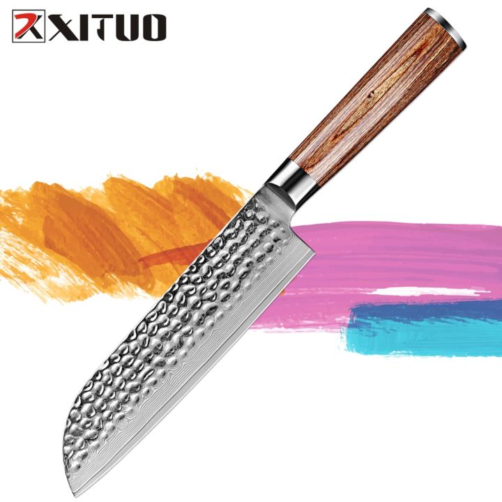 Santoku Knife 7 Chopping Knife Vegetable Knife Forged High Carbon