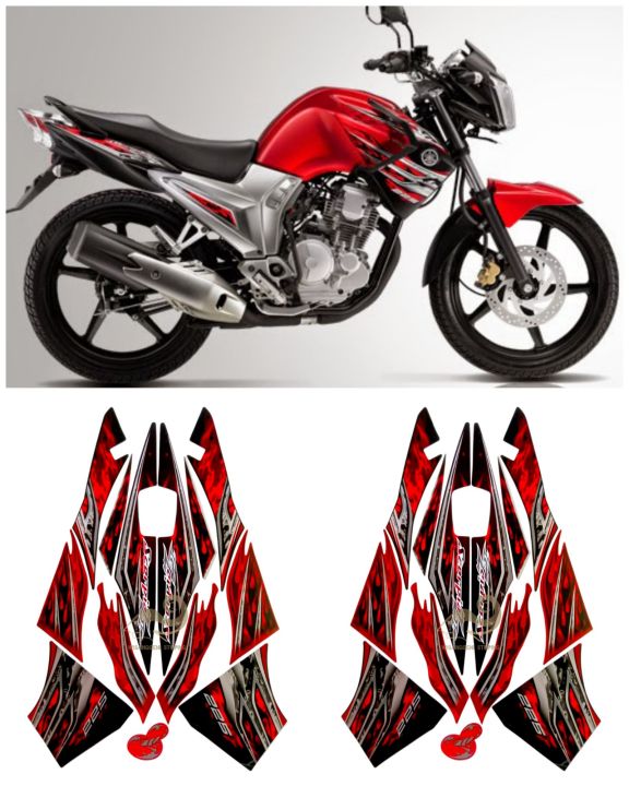 Striping Stiker Lis Les Body Motor Yamaha Scorpio Z 2012 Merah Hitam