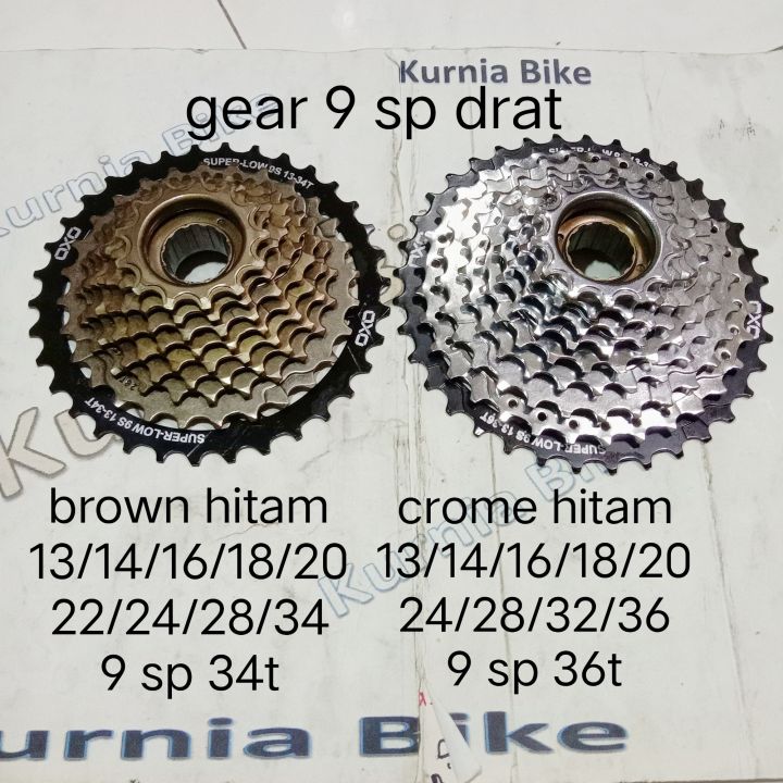 Freewheel Gear 9 Speed 13 34t Atau 13 36t Model Drat Ulir Sprocket