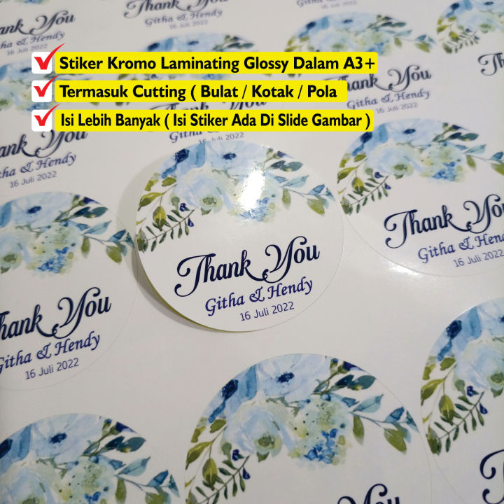 Cetak Stiker Wedding Pernikahan Souvernir Vinyl Transparan A Dan