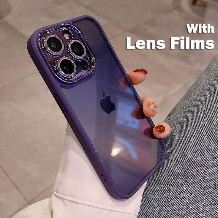 With Lens Films Crashstar Bling Diamond Camera Shockproof Transparent