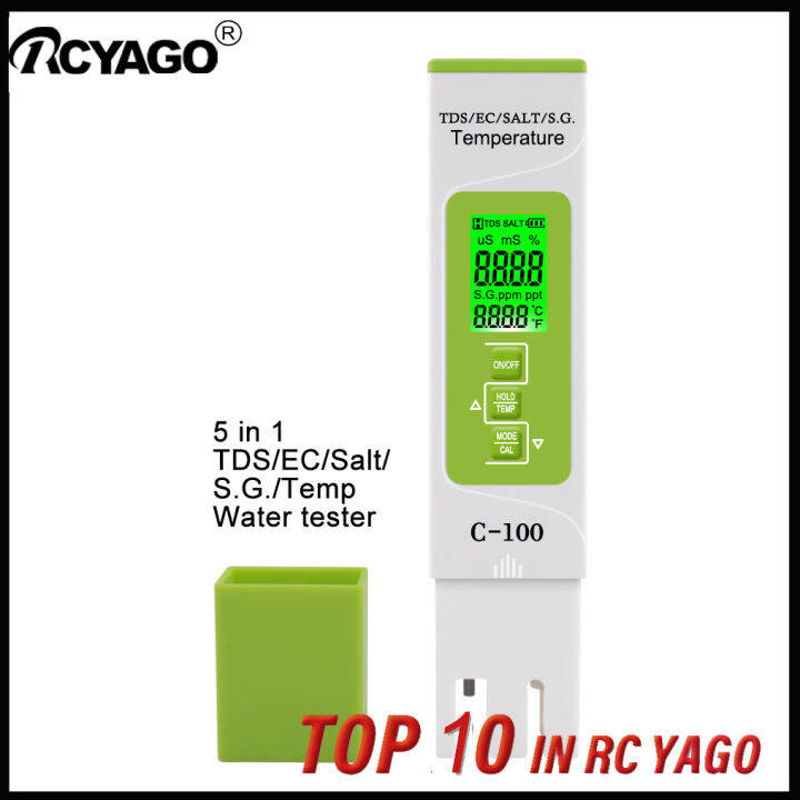 Rcyago In Water Quality Tester Salinity Meter Tds Ec Salt S G Temp