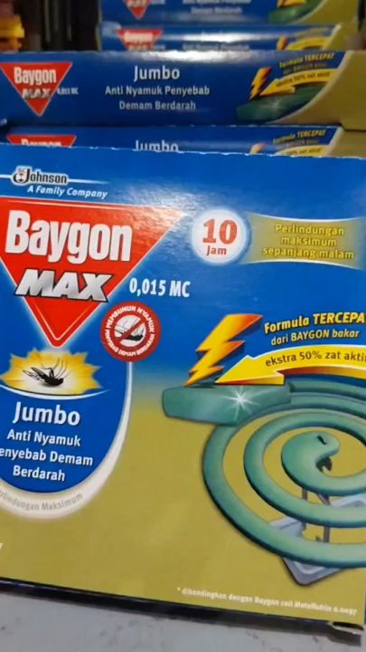 Baygon Max Jumbo Perlindungan Maksimum Obat Nyamuk Bakar Isi Pasang