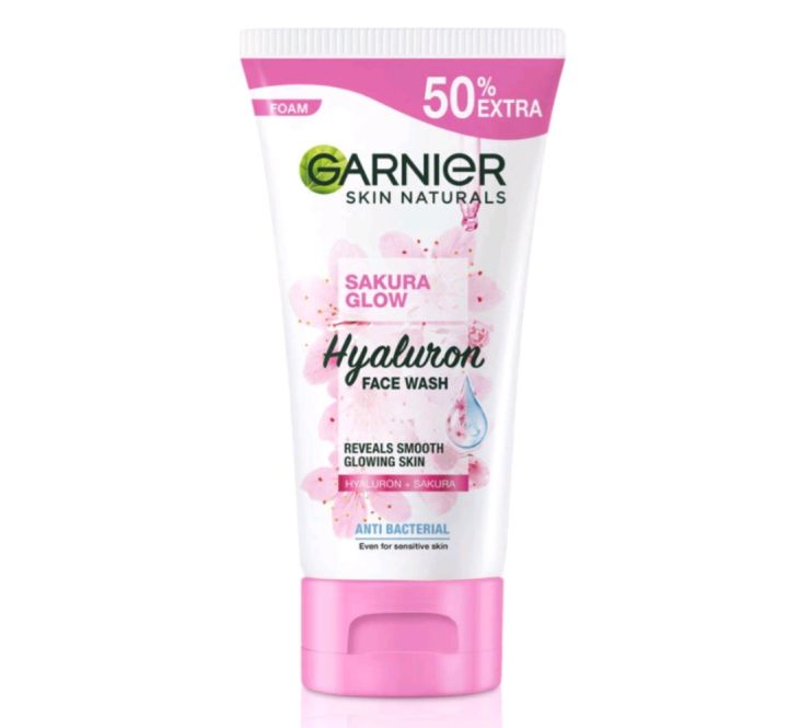 Garnier Sakura Glow Hyaluron Face Wash Foam 150ml Lazada