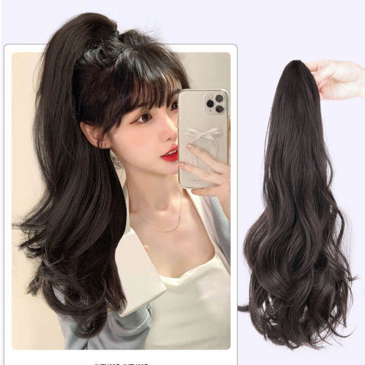 55cm Ponytail Wig Girl Woman Scratching Clip Long Curly Hair High