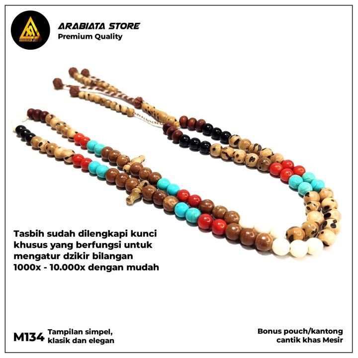 Premium Tasbih Kombinasi Unab Maroko Mix Yuser Laut Merah Marjan Pyrus