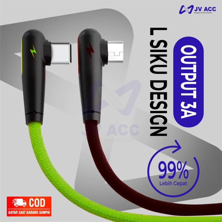 NVN KD52 KABEL DATA CHARGER L SIKU NYLON USB MICRO TIPE TYPE C FAST