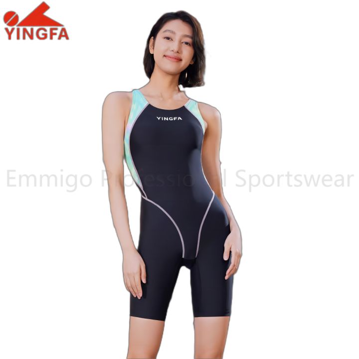 YINGFA Competitive Swimsuit Women Professional One Piece Knee Length