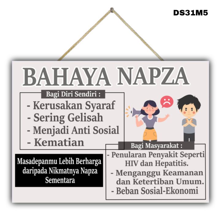 Hiasan Dinding Poster Bahaya Napza Gantungan Dinding Edukasi Sekolah