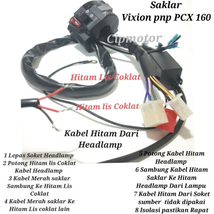 Saklar Vixion PNP PCX 160 Original Minda Holder Switch On Of Lampu PCX