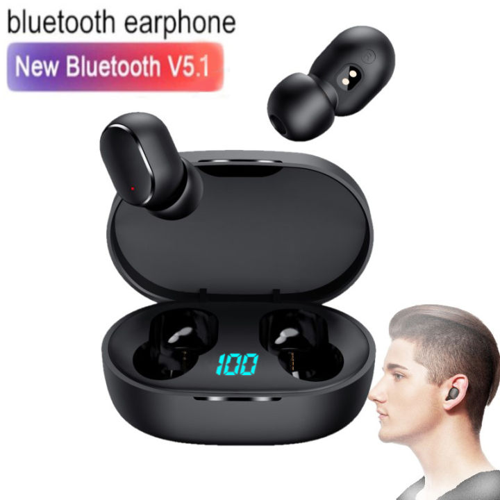 E7S TWS Wireless Bluetooth Headset With Mic LED Display Earbuds Noise