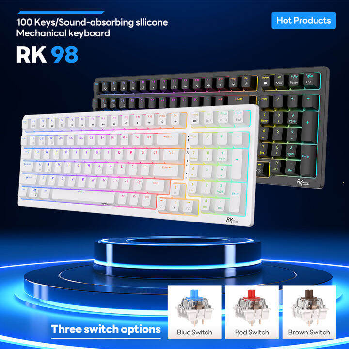 Royal Kludge Rk Tri Mode Hot Swappable Wireless Mechanical Keyboard