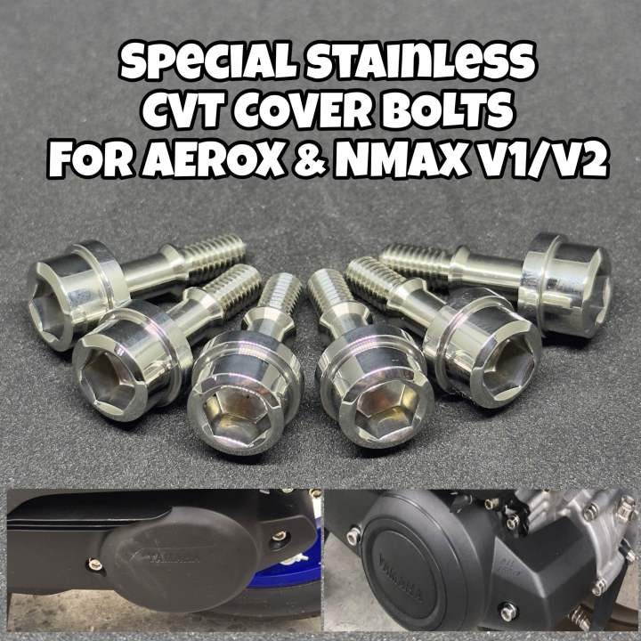 SPECIAL STAINLESS CVT COVER BOLTS FOR NMAX AEROX V1 V2 Lazada PH