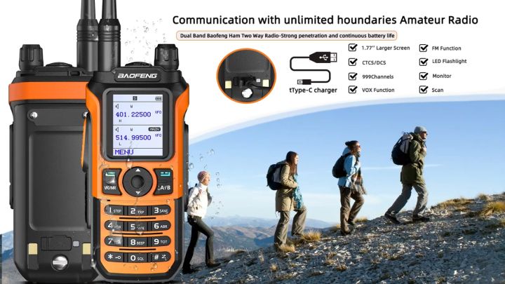 Free Headset Baofeng Uv Pro V Type C Walkie Talkie Wireless W