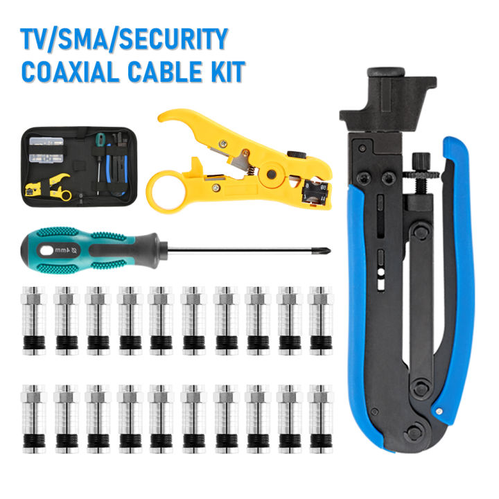 Rg Rg Rg Rg Wire Stripper Crimper Tool Kit Coaxial Cable Crimping