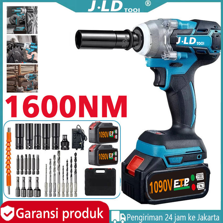 JLD Brushless Impact Tool 1090V Cordless Electric Impact Wrench Bor