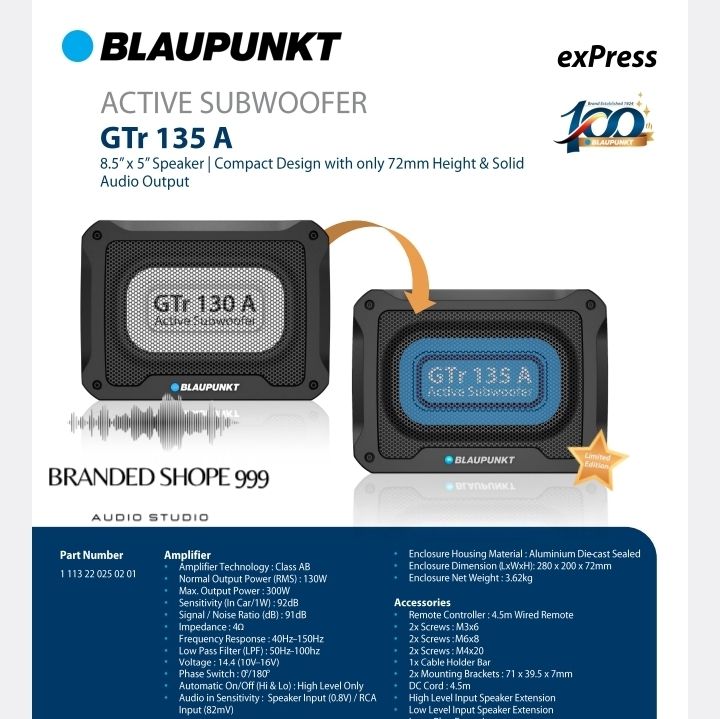 Blaupunkt Subwoofer Kolong Aktif Gtr A Sub Kolong Gtr A Lazada