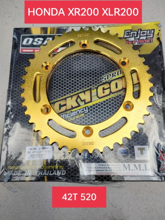 HONDA XR200 XLR200 REAR SPROCKET GOLD 42T 520 THAILAND MADE Lazada PH