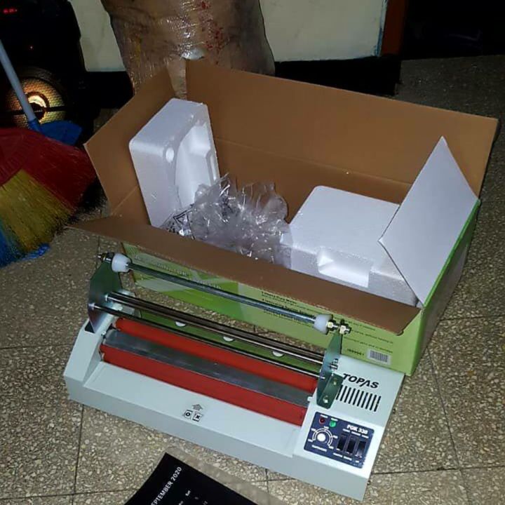 Mesin Laminasi Alat Laminating Panas Dingin Roll A3 Modifikasi Topas