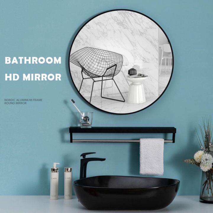 Cermin Bulat Dinding Kamar Mndi Kaca Bathroom Dengan Rak Mirror Hd