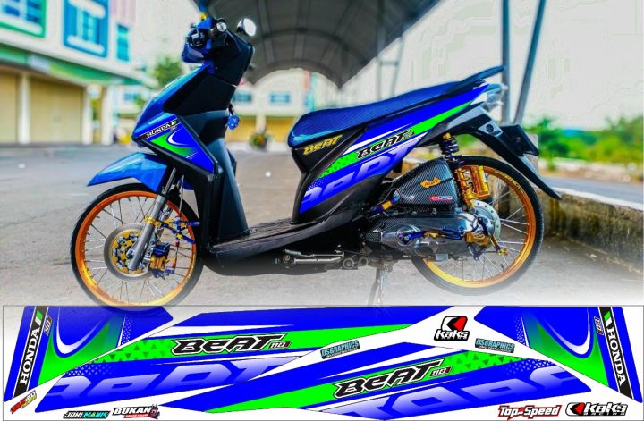 Cod Stripin Sticker Beat Fi Warna Biru Striping Honda Beat Fi Variasi