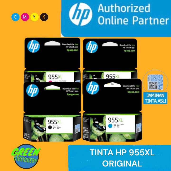 Tinta Cartridge Hp 955XL Black Cyan Yellow Magenta 1set Original