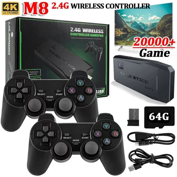 Video Game Sticks M8 Console 2 4G Dual Wireless Controller Game Stick