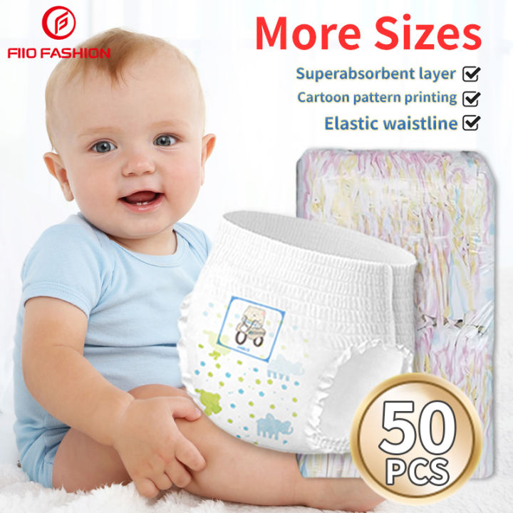 50 Pcs Baby Diaper Pants Comfort Fit Pull Up Pants 100 Cotton Unisex