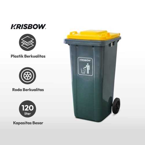 Krisbow 120 Ltr Tempat Sampah Plastik Outdoor Abu Abu Lazada Indonesia