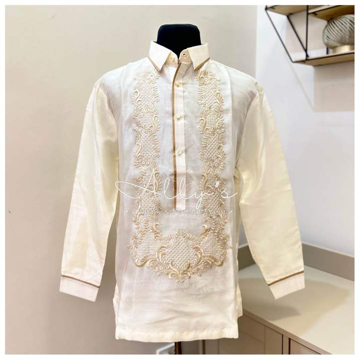 Barong Tagalog Pinya Organza Traditional Men Wear Lazada PH