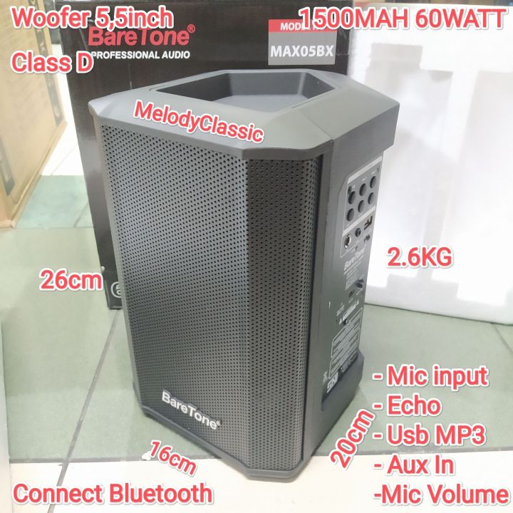 Speaker Portable Baretone Max Bx Bluetooth Wireless Max Bx