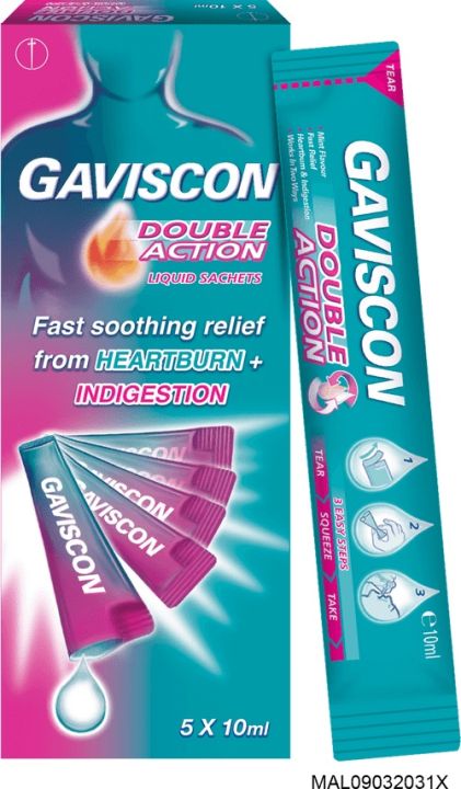 Gaviscon Double Action Sachets 10ml HeartBurn Ulu Hati Gastrik Lazada