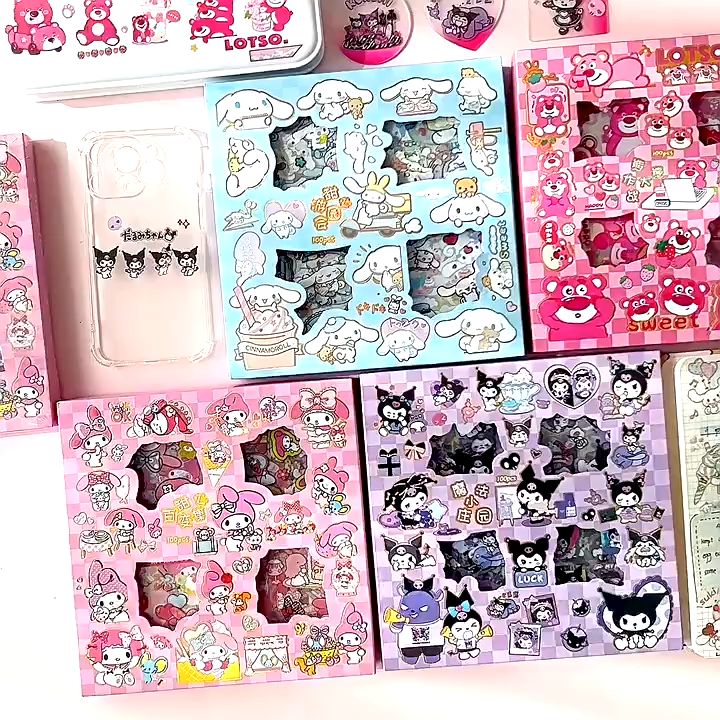 Sticker Sanrio Karakter Kuromi Dan Melody Isi 100 Lembar Per Box