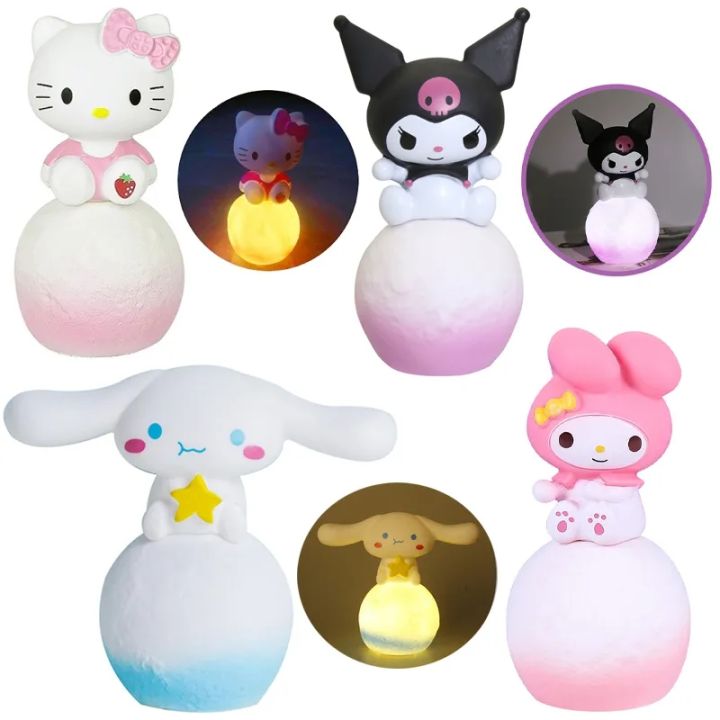 Sanrio Kuromi Melody Moon Led Light Kawaii D Anime Ornament Bedroom